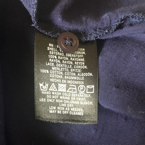 Anthropologie Navy blue blouse with cutout accents - Picture 15 of 15